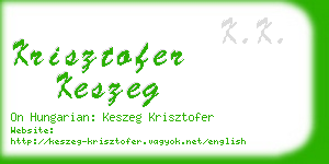 krisztofer keszeg business card